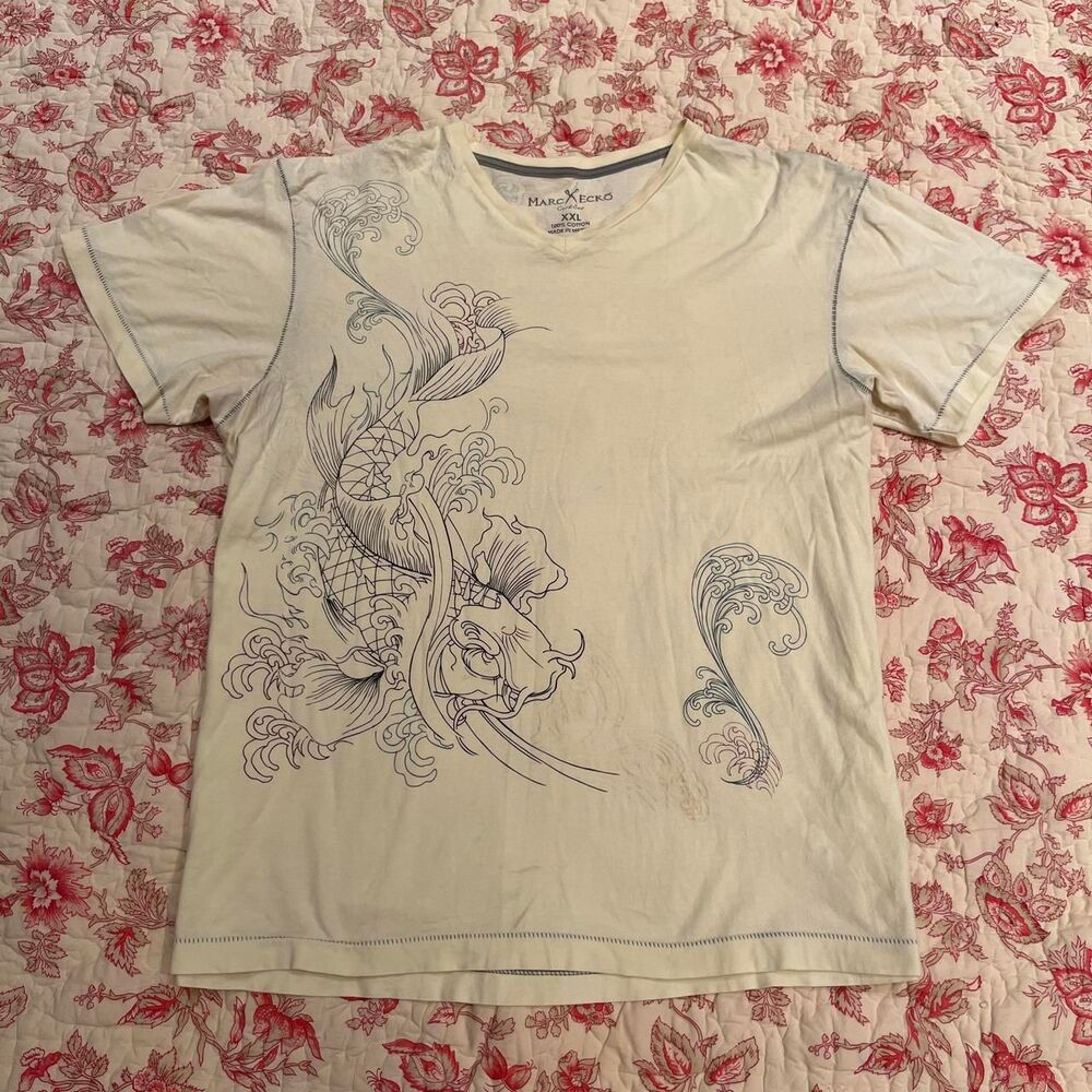 Ecko-unltd Men's Cream and White T-shirt